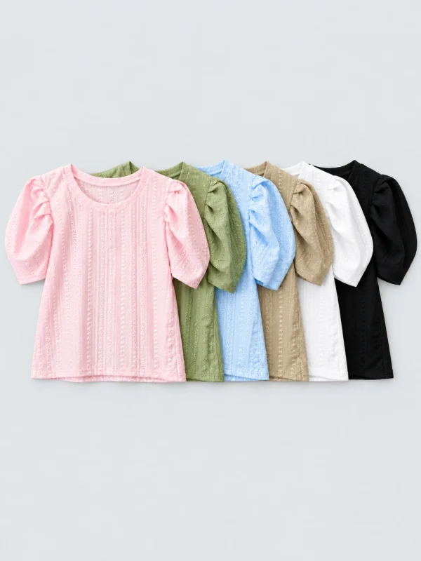 [302] Remera Broderie Punto Manga Princesa